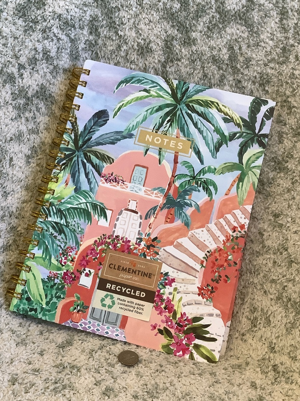 Clementine Tropical Carribean Floral Spiral Notebook Lined Journal NWT ~120pgs - Picture 14 of 16